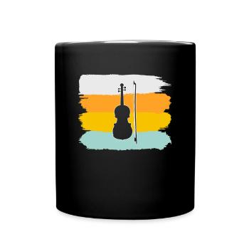 Violon Rétro - Mug uni - noir - Devant