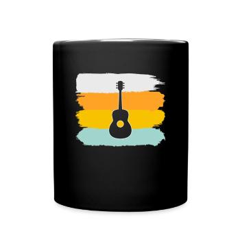 Guitar Retro - Full Colour Mug - black - Front