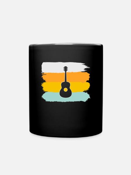 Gitarre Retro - Tasse einfarbig - Schwarz