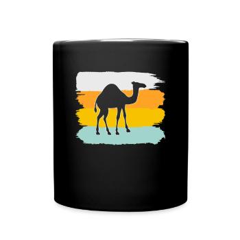 Kamel Retro - Tasse einfarbig - Schwarz - Vorne