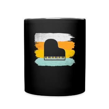 Klavier Retro - Tasse einfarbig - Schwarz - Vorne