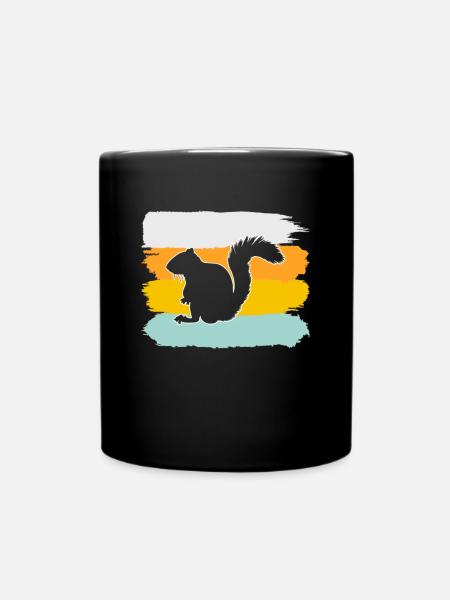 Eichhörnchen Retro - Tasse einfarbig - Schwarz