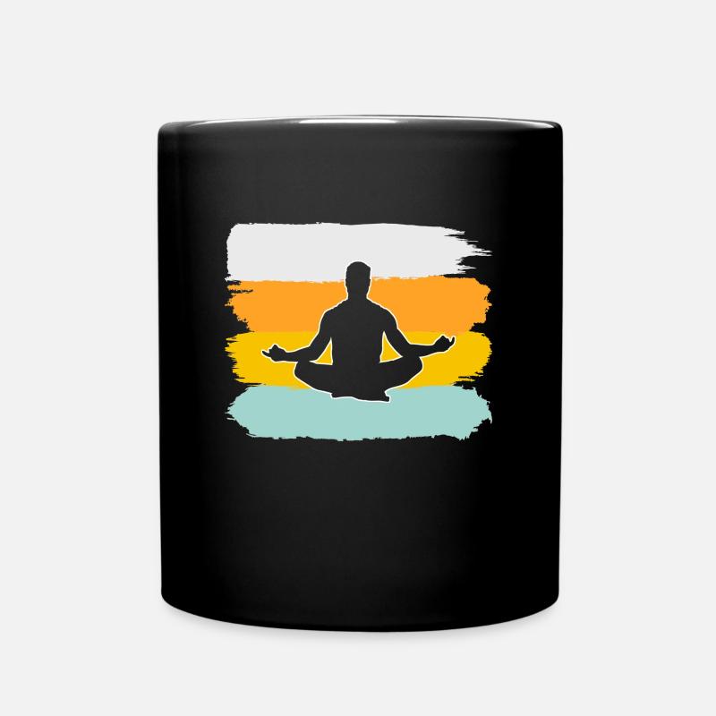 Yoga Meditation Retro - Tasse einfarbig - Schwarz