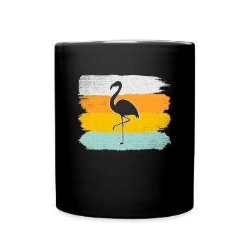 Flamant rose Rétro - Mug uni - noir - Devant
