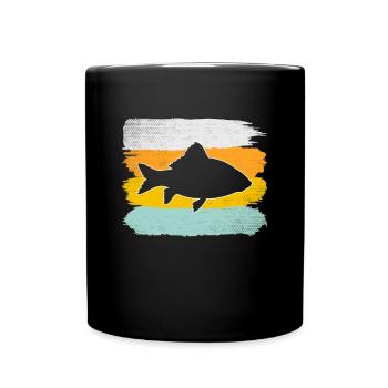 Fisch Retro - Tasse einfarbig - Schwarz - Vorne