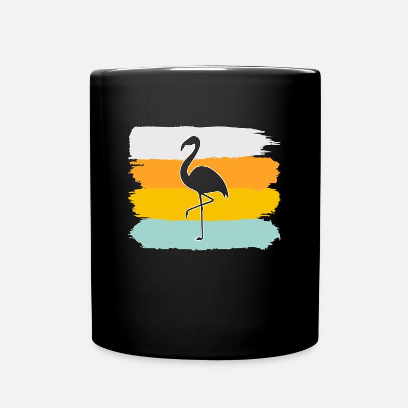 Flamingo Retro - Tasse einfarbig - Schwarz
