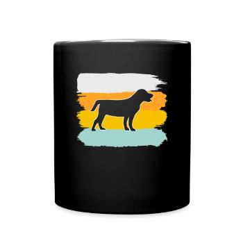 Hund Retro - Tasse einfarbig - Schwarz - Vorne