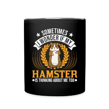 Hamster Hamsterrad Goldhamster Hamster - Tasse einfarbig - Schwarz - Vorne