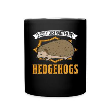 Easily distracted by Hedgehogs Igel - Full Colour Mug - black - Front