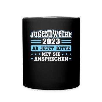 Jugendweihe 2023 Mädchen Junge - Tasse einfarbig - Schwarz - Vorne