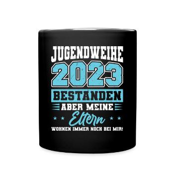 Jugendweihe 2023 Mädchen Junge - Tasse einfarbig - Schwarz - Vorne