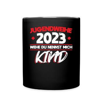 Jugendweihe 2023 Mädchen Junge - Tasse einfarbig - Schwarz - Vorne
