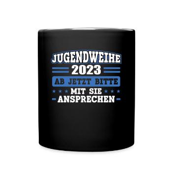 Jugendweihe 2023 Mädchen Junge - Tasse einfarbig - Schwarz - Vorne