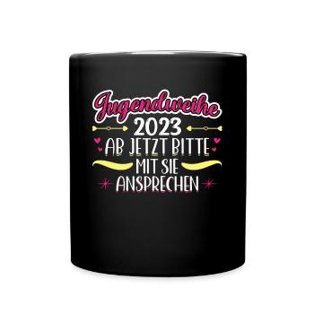 Jugendweihe 2023 Mädchen Junge - Tasse einfarbig - Schwarz - Vorne