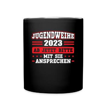 Jugendweihe 2023 Mädchen Junge - Tasse einfarbig - Schwarz - Vorne