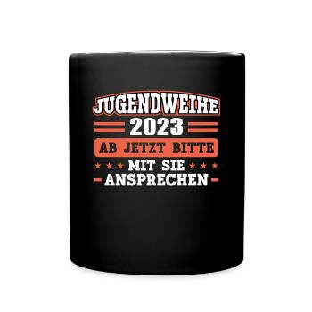 Jugendweihe 2023 Mädchen Junge - Tasse einfarbig - Schwarz - Vorne