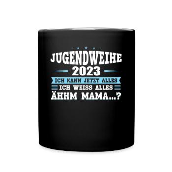 Jugendweihe 2023 Mädchen Junge - Tasse einfarbig - Schwarz - Vorne
