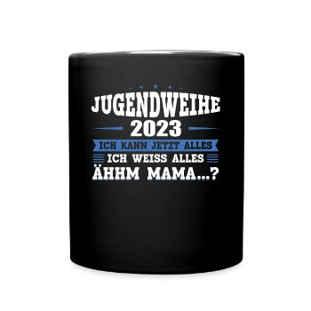 Jugendweihe 2023 Mädchen Junge - Tasse einfarbig - Schwarz - Vorne