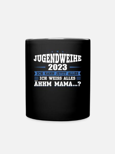 Jugendweihe 2023 Mädchen Junge - Tasse einfarbig - Schwarz