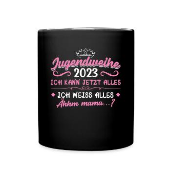 Jugendweihe 2023 Mädchen Junge - Tasse einfarbig - Schwarz - Vorne