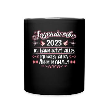 Jugendweihe 2023 Mädchen Junge - Tasse einfarbig - Schwarz - Vorne