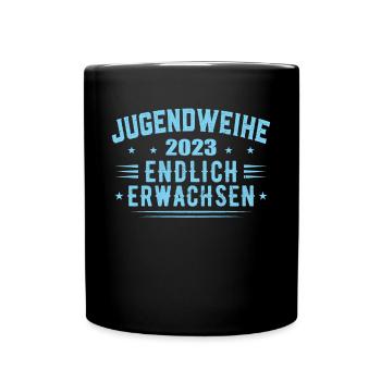 Jugendweihe 2023 Mädchen Junge - Tasse einfarbig - Schwarz - Vorne