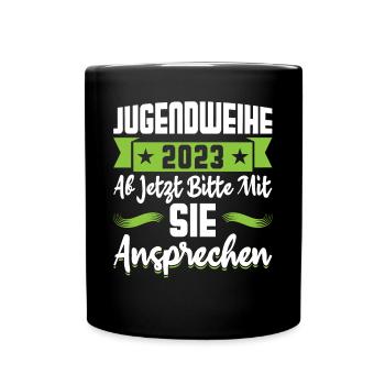 Jugendweihe 2023 Mädchen Junge - Tasse einfarbig - Schwarz - Vorne