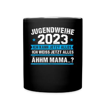 Jugendweihe 2023 Mädchen Junge - Tasse einfarbig - Schwarz - Vorne