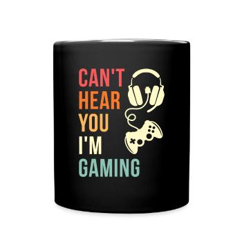 Vintage I Can't Hear You I'm Gaming Busy Funny Vid - Tasse einfarbig - Schwarz - Vorne