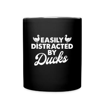 Leicht abgelenkt von Enten - Duck Loverby duckshun - Tasse einfarbig - Schwarz - Vorne