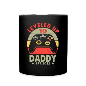 Nivelé à papa millésime 2022 promu à papa - Mug uni - noir - Devant