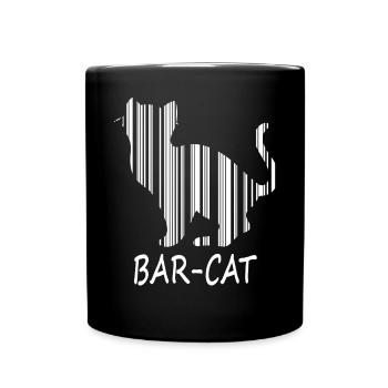 Barcode Bar-Katze Wortspiel Katze Tier Humor Kauf - Tasse einfarbig - Schwarz - Vorne
