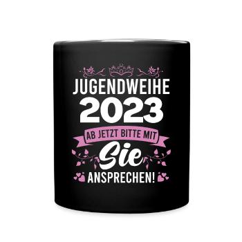 Jugendweihe 2023 Mädchen - Tasse einfarbig - Schwarz - Vorne