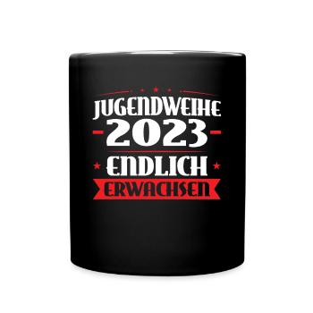 Jugendweihe 2023 Mädchen Junge - Tasse einfarbig - Schwarz - Vorne