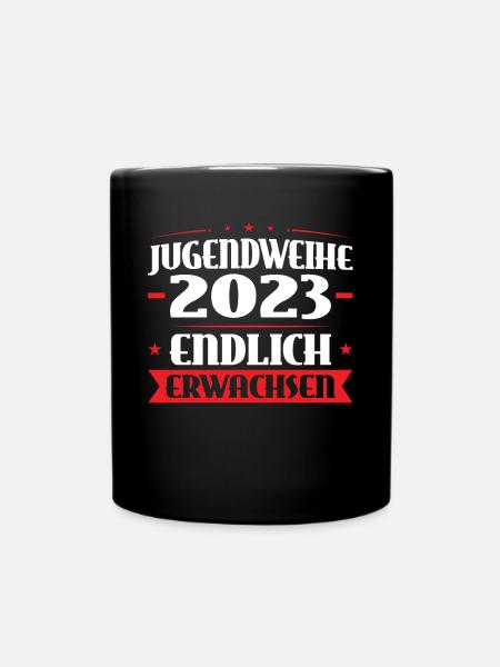 Jugendweihe 2023 Mädchen Junge - Tasse einfarbig - Schwarz