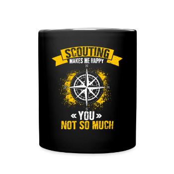 Group makes me happy Girl Scout Leader Boy Scouts - Full Colour Mug - black - Front