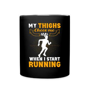 Jogging Saying for Running - Runners - Full Colour Mug - black - Front