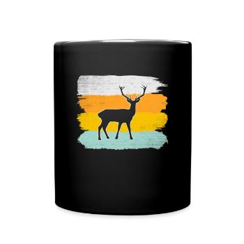 Hirsch Retro - Full Colour Mug - black - Front