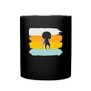 Jellyfish Retro - Full Colour Mug - black - Front