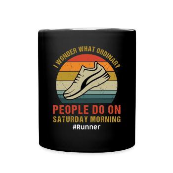 Jogging Spruch zum Laufen - Läufer - Tasse einfarbig - Schwarz - Vorne