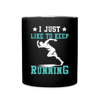 Jogging Saying for Running - Runners - Full Colour Mug - black - Front