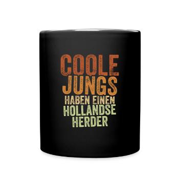Hollandse Herder - Tasse einfarbig - Schwarz - Vorne