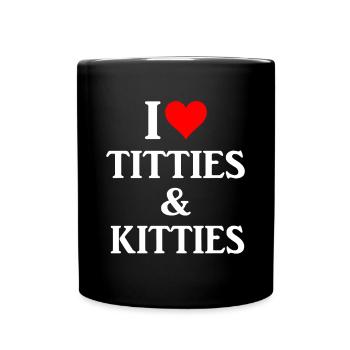 Ich liebe und Kätzchen Geschenkamericaremingtonamm - Tasse einfarbig - Schwarz - Vorne