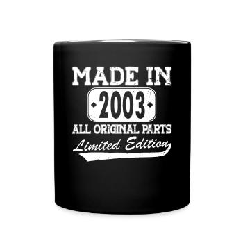 20e anniversaire Né en 2003 Fabriqué en 2003 - Mug uni - noir - Devant