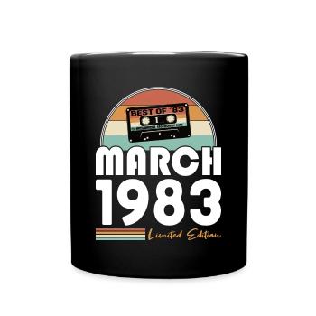 40th birthday born 1983 Best of March 1983 - Full Colour Mug - black - Front