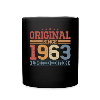60th birthday born 1963 Original Since 1963 - Full Colour Mug - black - Front