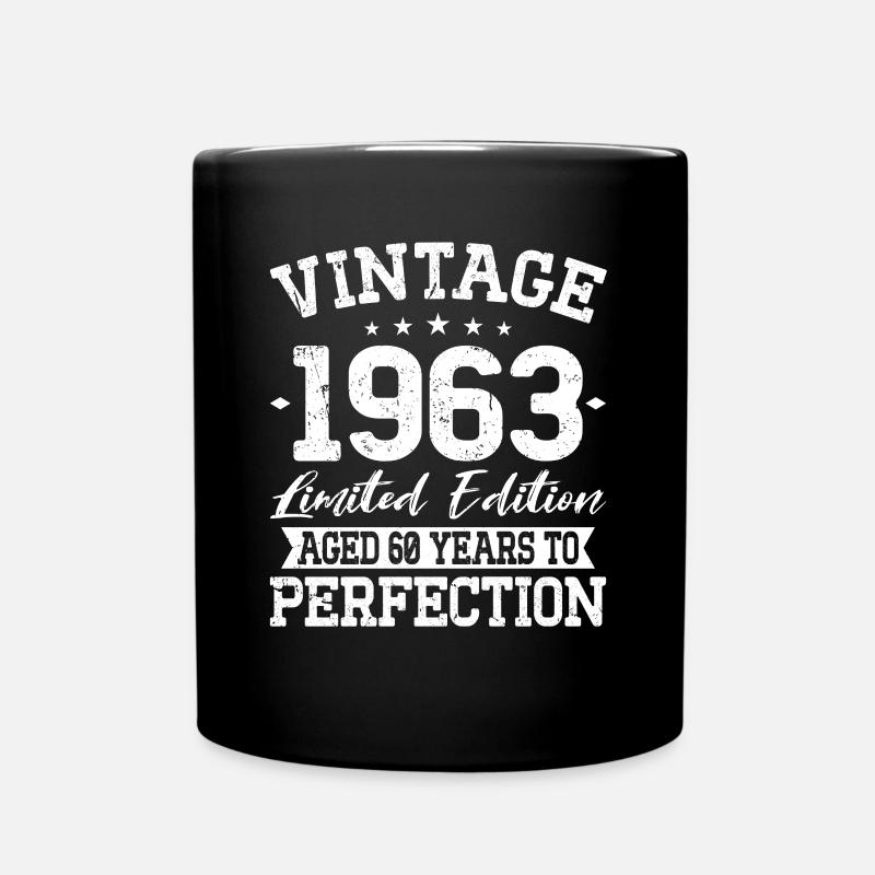 60ème anniversaire né 1963 millésime 1963 - Mug uni - noir