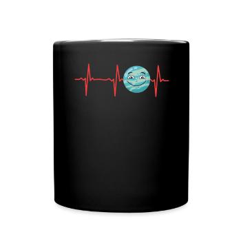 Space Travel Planet Heartbeat Solar System - Tasse einfarbig - Schwarz - Vorne