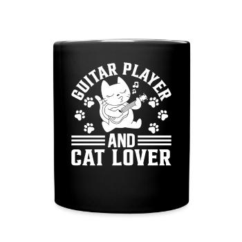 Guitariste et amoureux des chats - Guitariste Guitare Pla - Mug uni - noir - Devant