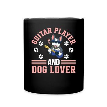 Guitariste Guitariste - Guitariste Et Chien Lo - Mug uni - noir - Devant